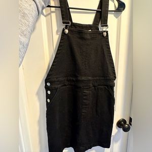 HARPER - Black Jean Overall Dress